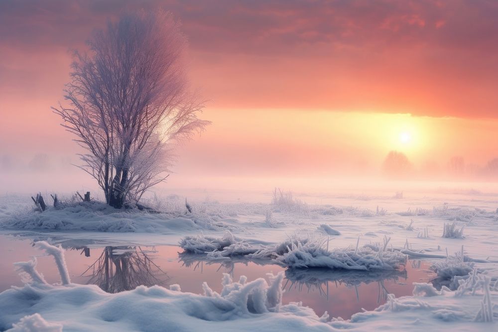 Landscape winter outdoors nature. AI generated Image by rawpixel.
