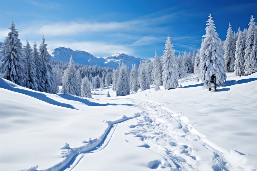 Landscape snow outdoors nature. AI generated Image by rawpixel.