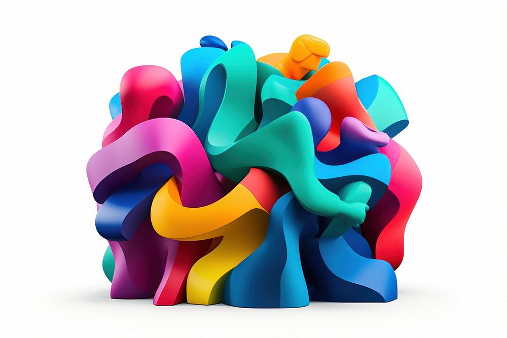 Art toy white background togetherness. AI generated Image by rawpixel.