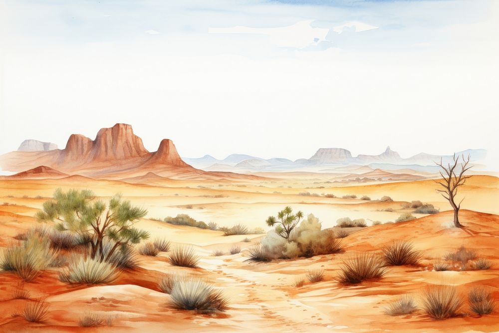 Desert landscape outdoors scenery. AI generated Image by rawpixel.