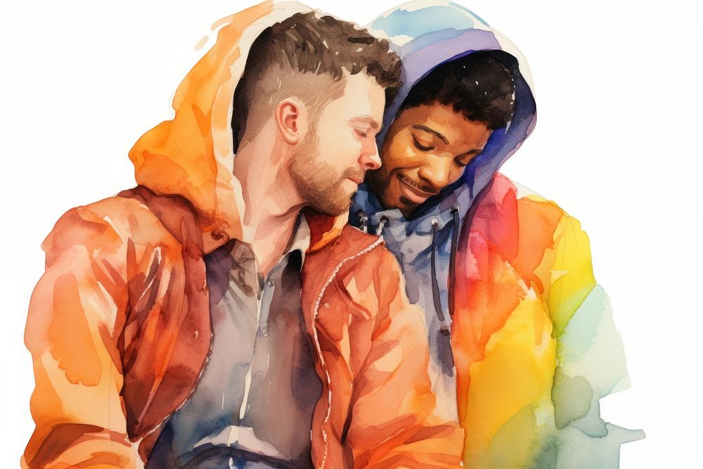Portrait jacket adult togetherness. AI generated Image by rawpixel.