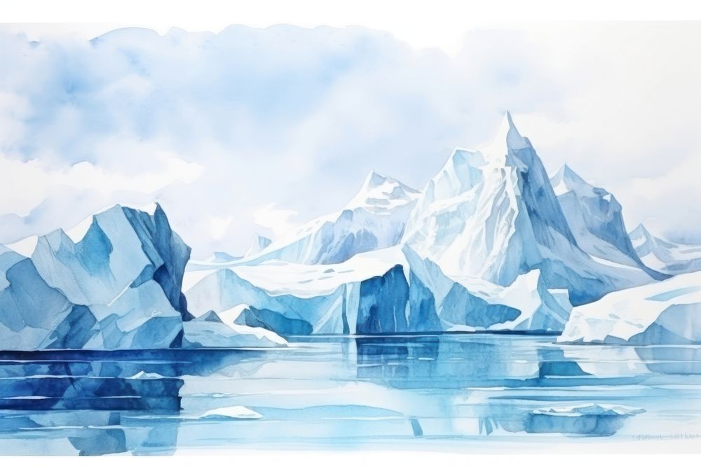 Glacier landscape panoramic mountain. AI generated Image by rawpixel.