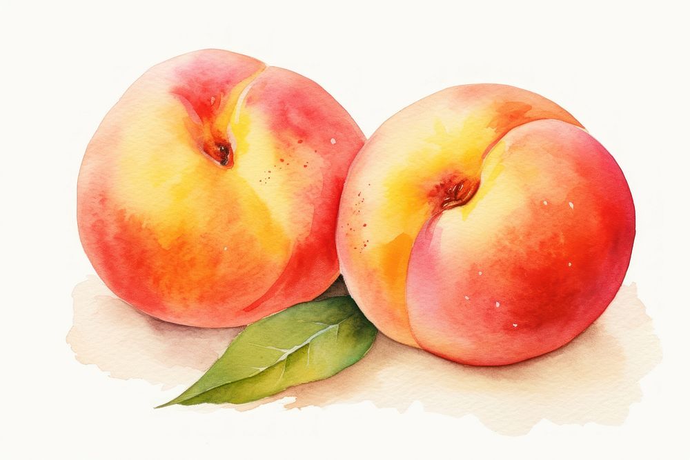 Peach apple fruit plant. AI generated Image by rawpixel.