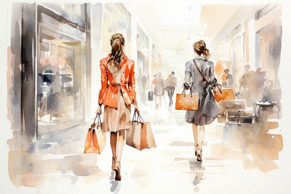 Shopping footwear handbag adult. AI generated Image by rawpixel.