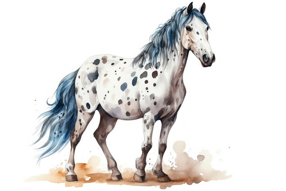 Horse stallion spotted animal. AI generated Image by rawpixel.