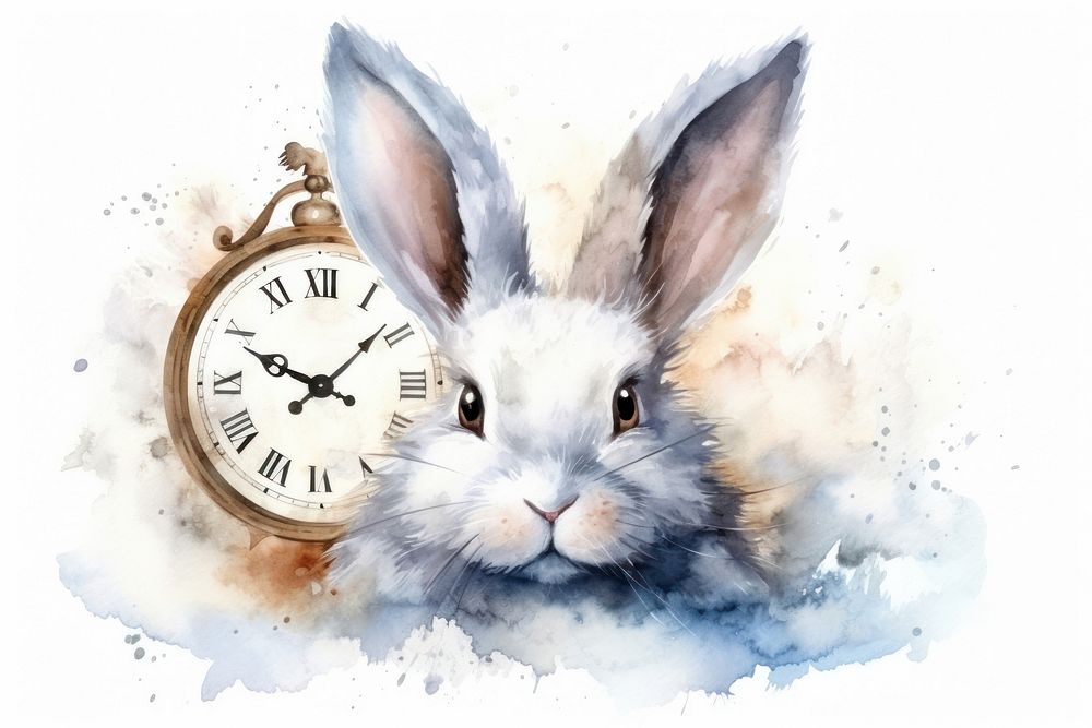 Animal mammal rabbit clock. AI generated Image by rawpixel.