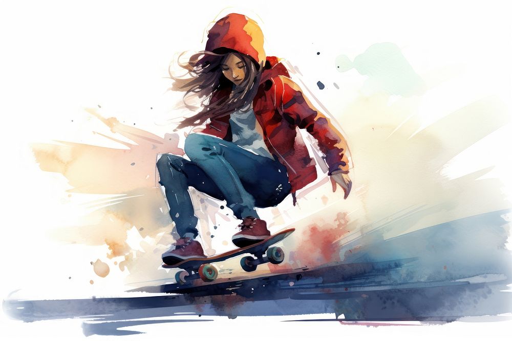 Skateboard footwear transportation skateboarding. AI generated Image by rawpixel.