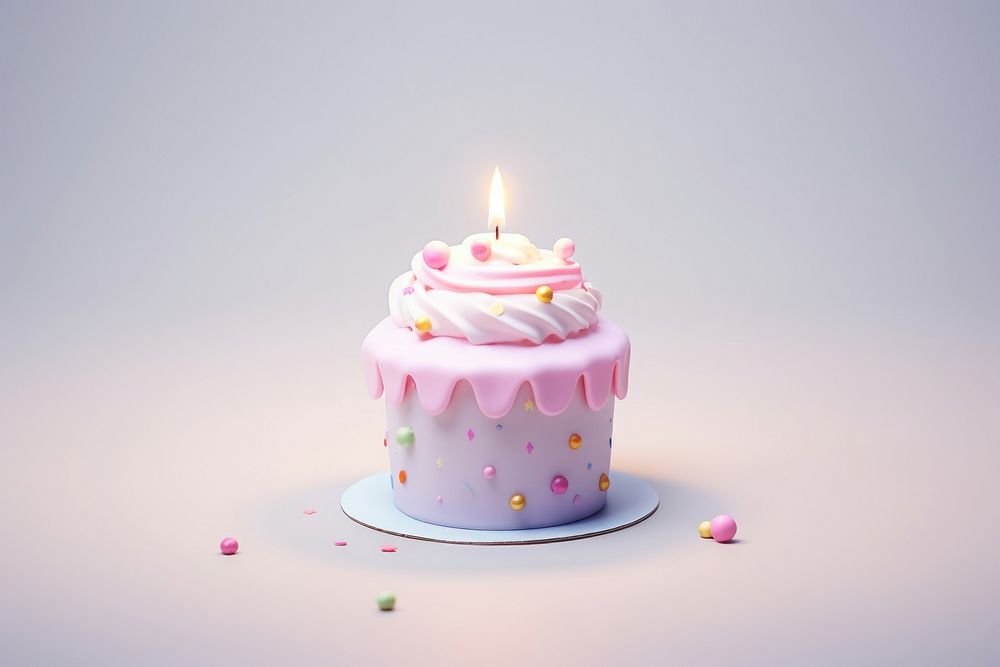 Cake dessert cupcake candle. AI generated Image by rawpixel.
