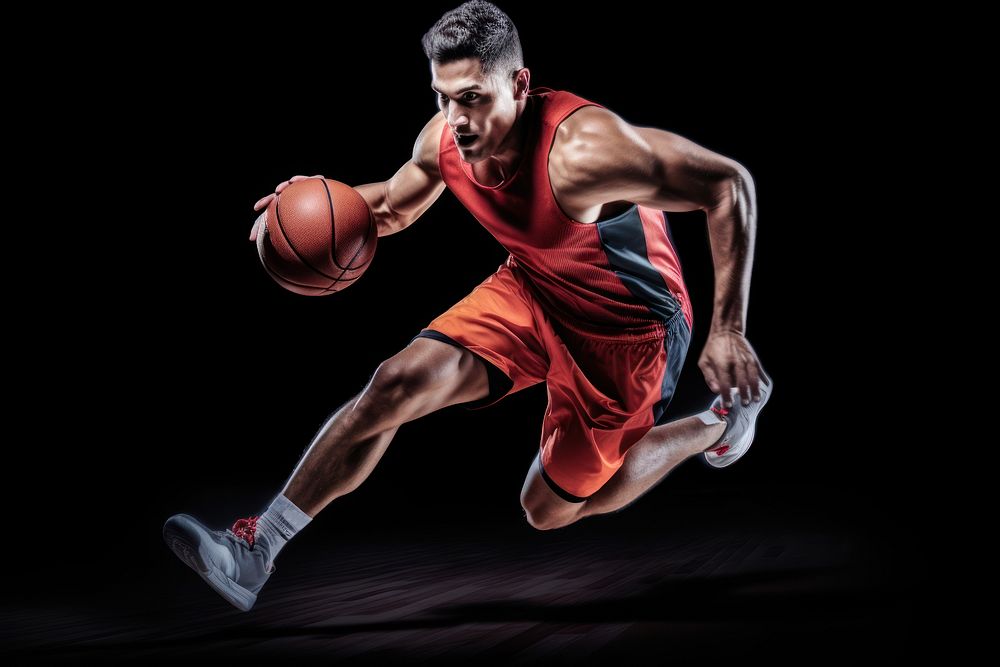 Basketball dribbling sports player. AI generated Image by rawpixel.