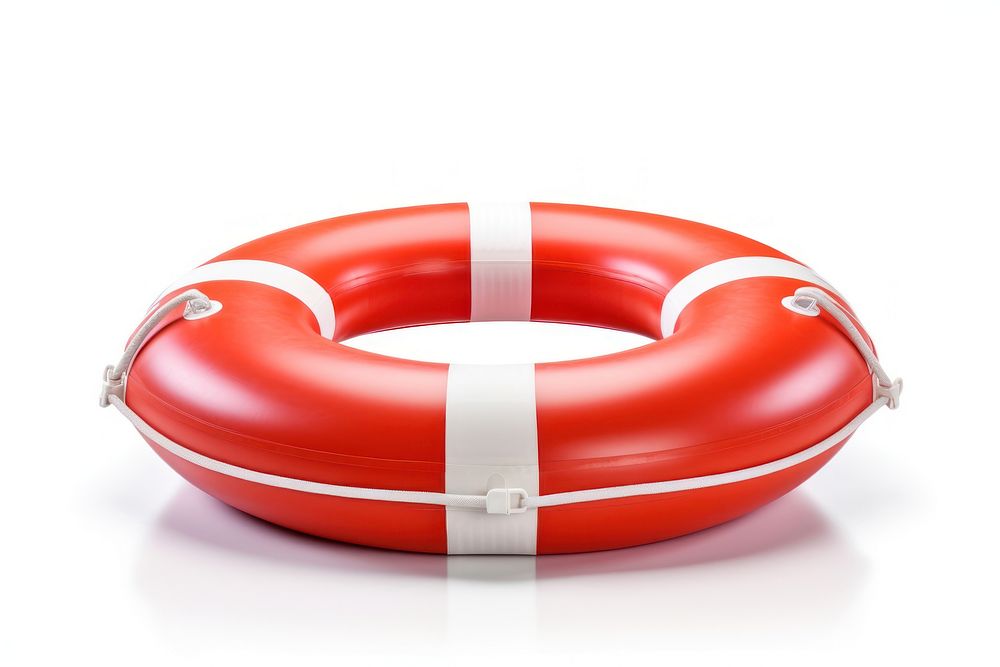 Lifeguard lifebuoy white background inflatable. 