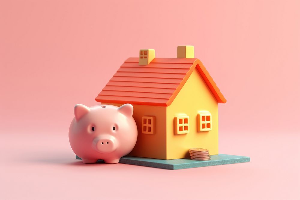 Pig house coin representation. AI generated Image by rawpixel.