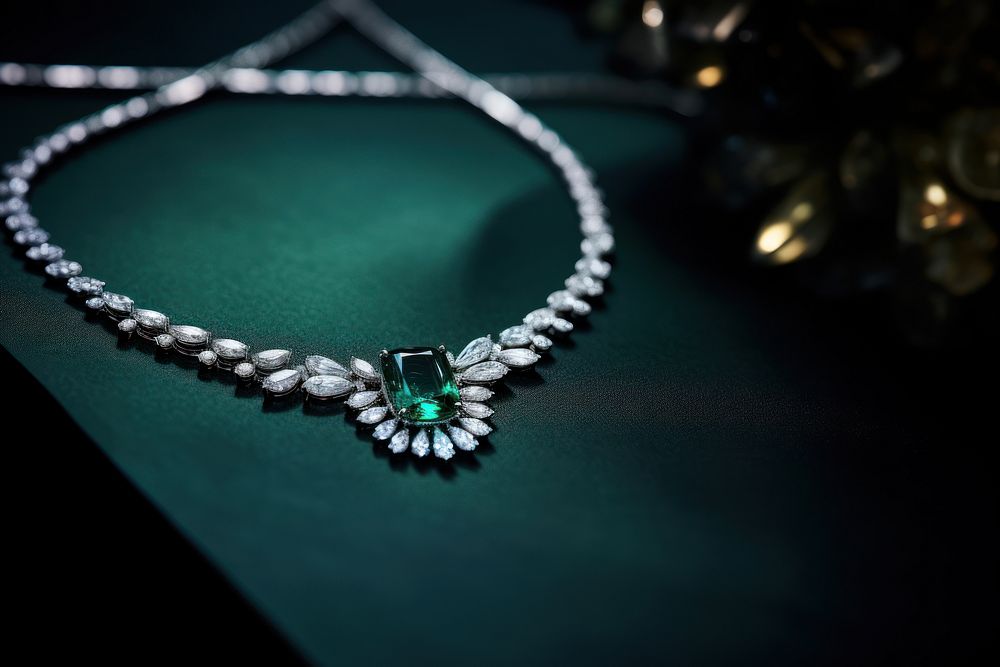 Necklace diamond gemstone jewelry. AI generated Image by rawpixel.