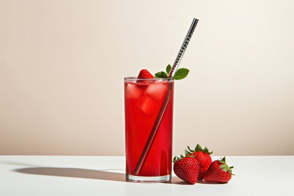 Drink strawberry cocktail fruit. AI generated Image by rawpixel.