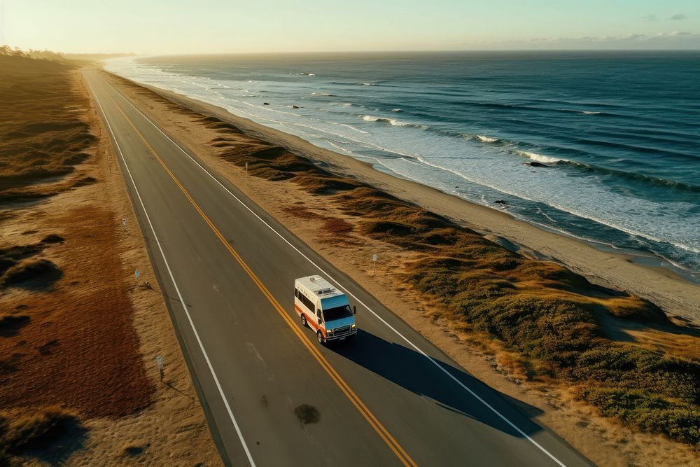 Vehicle beach road car. AI generated Image by rawpixel.