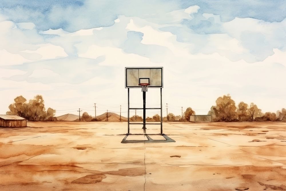 Basketball outdoors architecture playground. AI generated Image by rawpixel.
