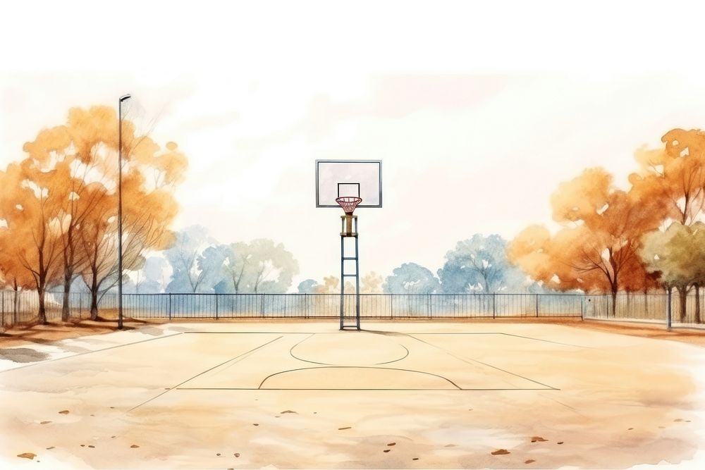 Basketball sports architecture playground. AI generated Image by rawpixel.