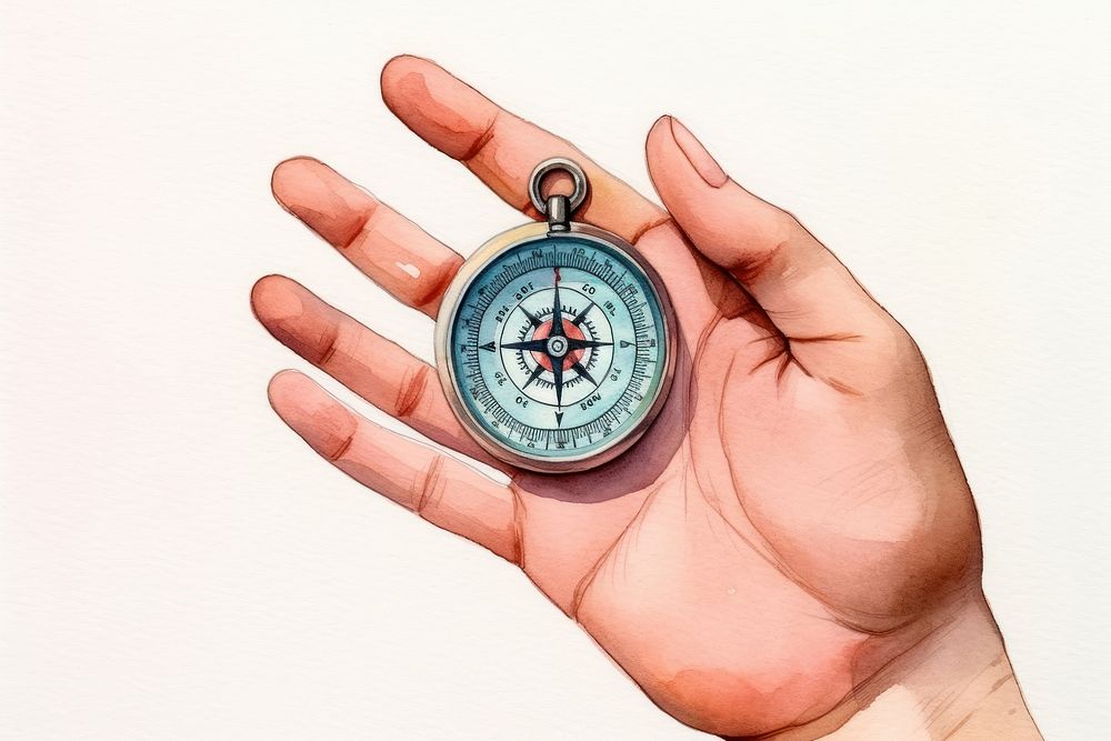 Compass finger hand technology. AI generated Image by rawpixel.