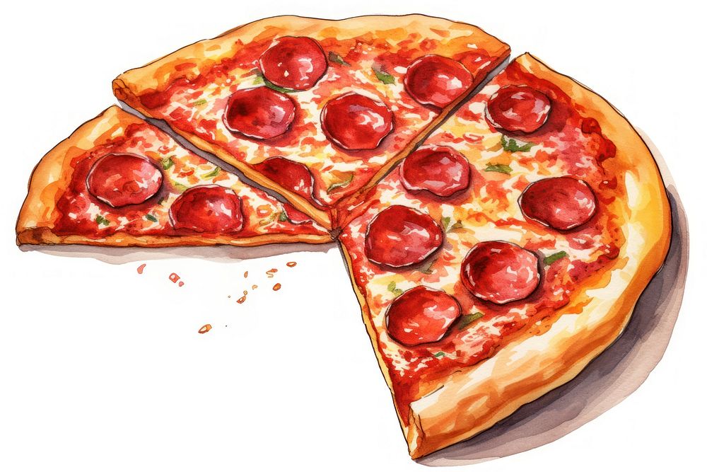 Pizza pepperoni food pepperoni pizza. AI generated Image by rawpixel.