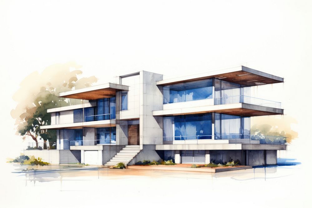 Architecture building house villa. AI generated Image by rawpixel.