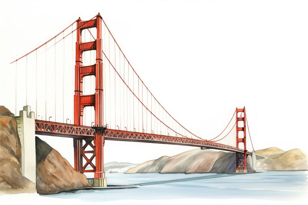 Bridge golden gate bridge architecture engineering. AI generated Image by rawpixel.