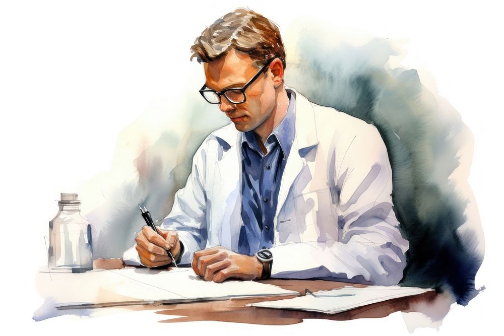 Glasses sitting doctor paper. AI generated Image by rawpixel.