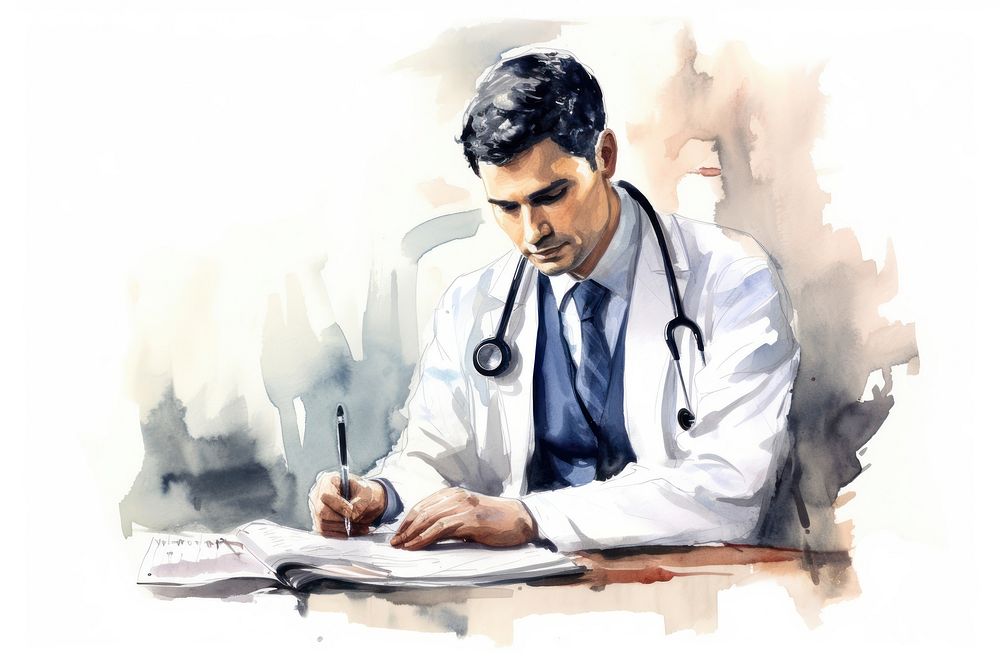 Doctor writing paper adult. AI generated Image by rawpixel.