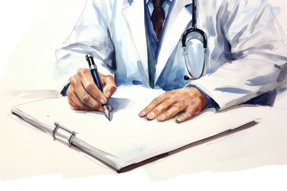 Writing doctor paper adult. AI generated Image by rawpixel.