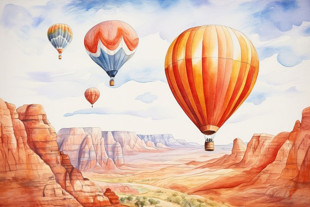Balloon mountain aircraft outdoors. AI generated Image by rawpixel.