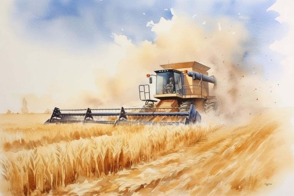 Harvest field wheat agriculture. 