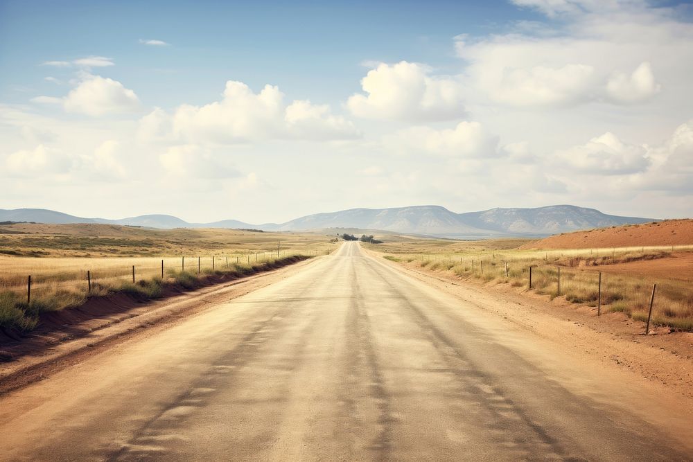 Road landscape straight outdoors. AI generated Image by rawpixel.