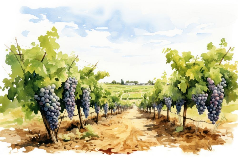Vineyard outdoors nature grapes. AI generated Image by rawpixel.