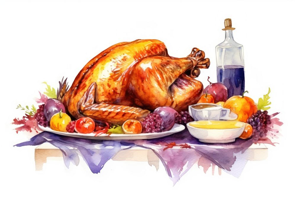 Thanksgiving dinner plate food. AI generated Image by rawpixel.