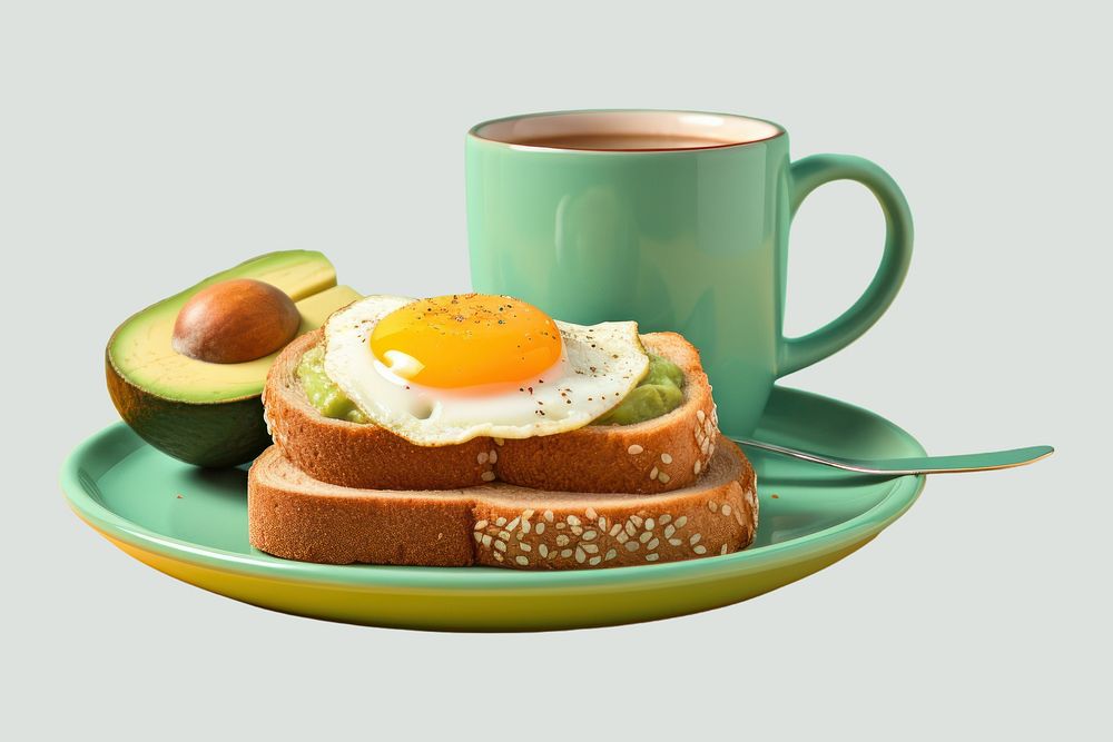 Plate egg cup coffee. AI generated Image by rawpixel.