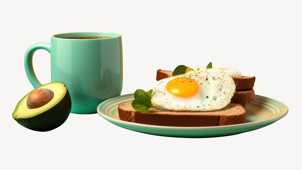 Plate egg cup avocado. AI generated Image by rawpixel.