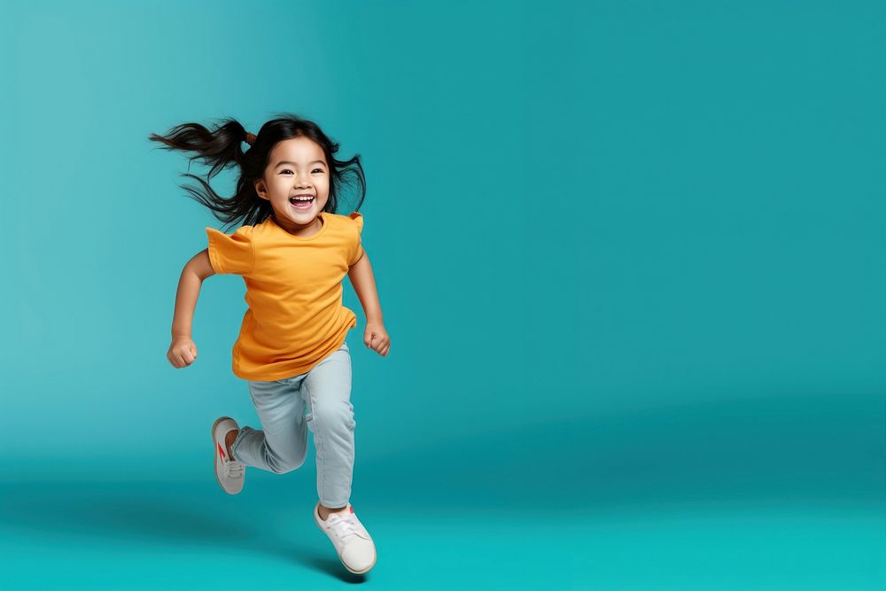 Cheerful child girl exhilaration. AI generated Image by rawpixel.