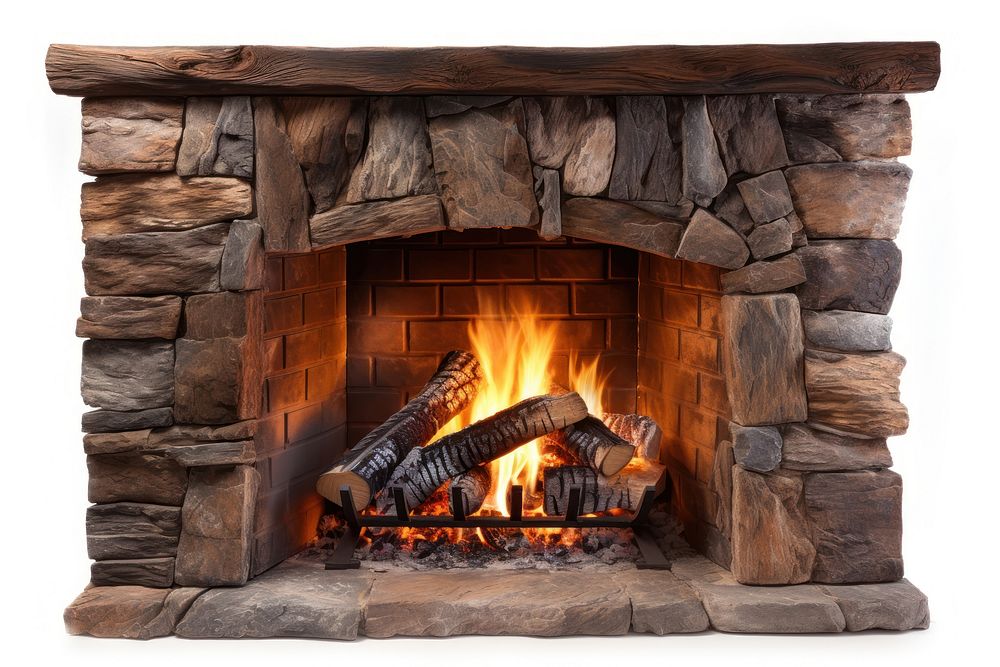 Fireplace hearth white background architecture. 