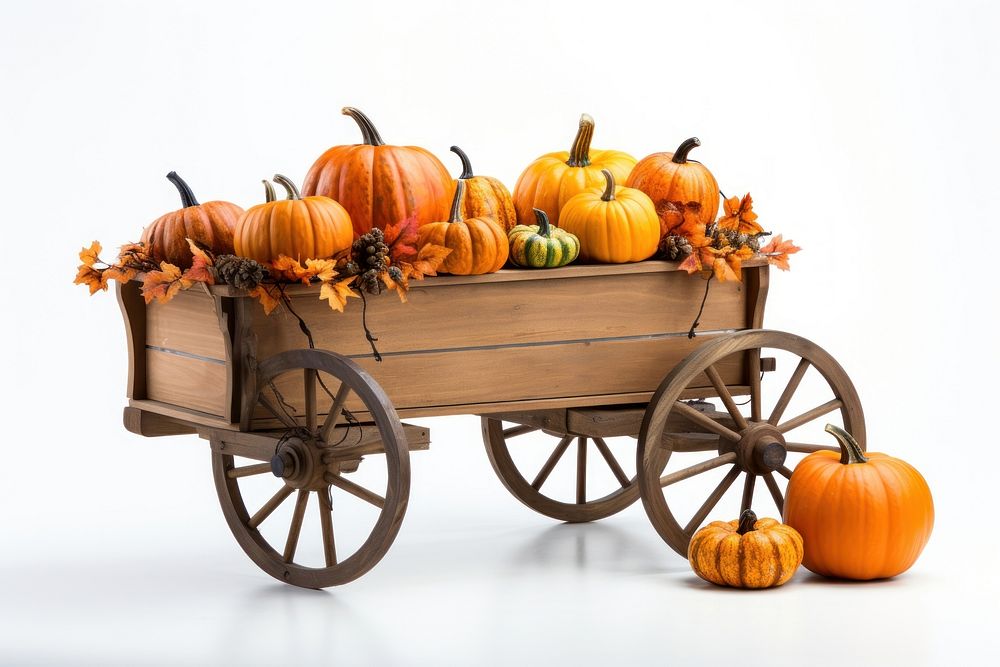 Pumpkin vegetable plant cart. 