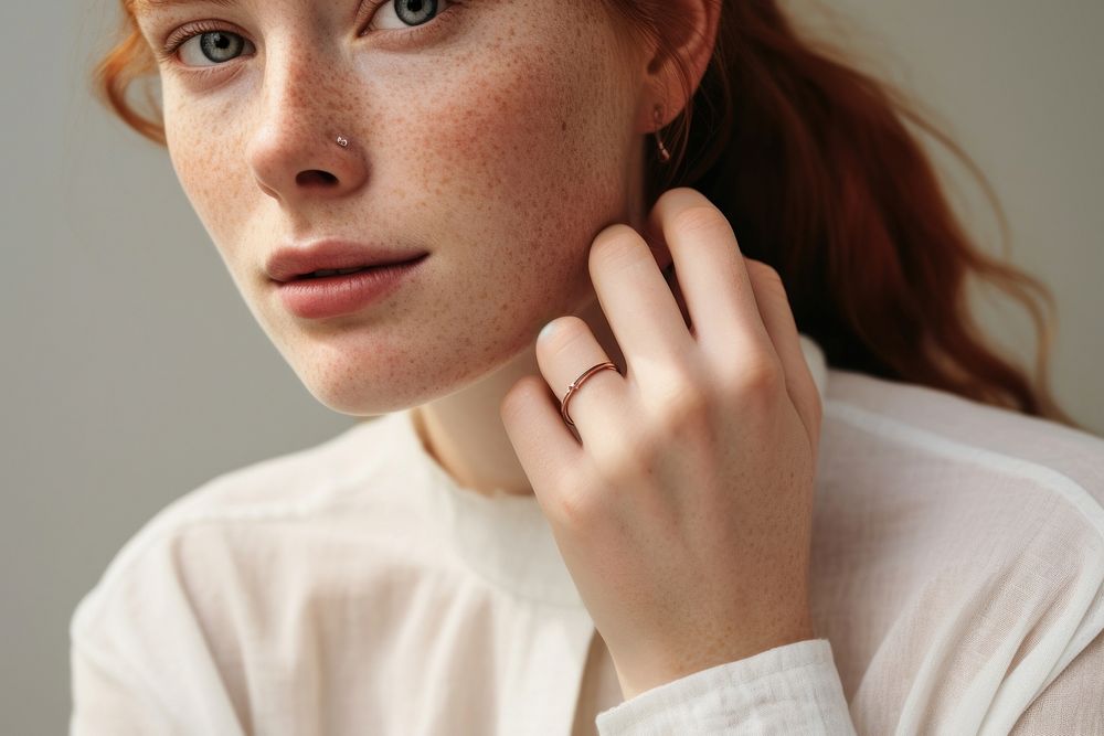 Freckle jewelry adult woman. AI generated Image by rawpixel.