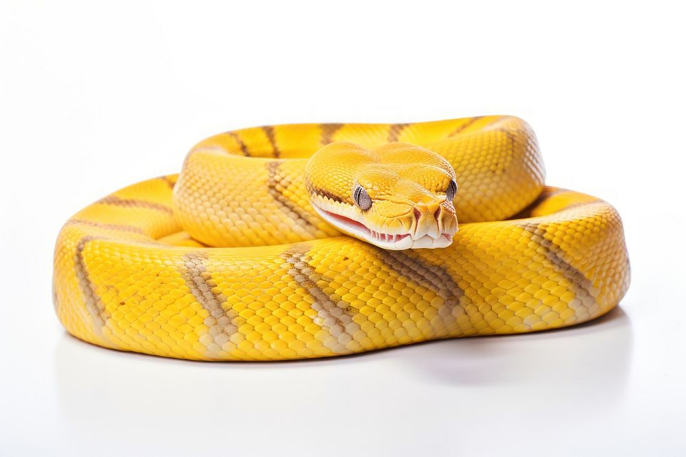 Reptile animal yellow snake. 