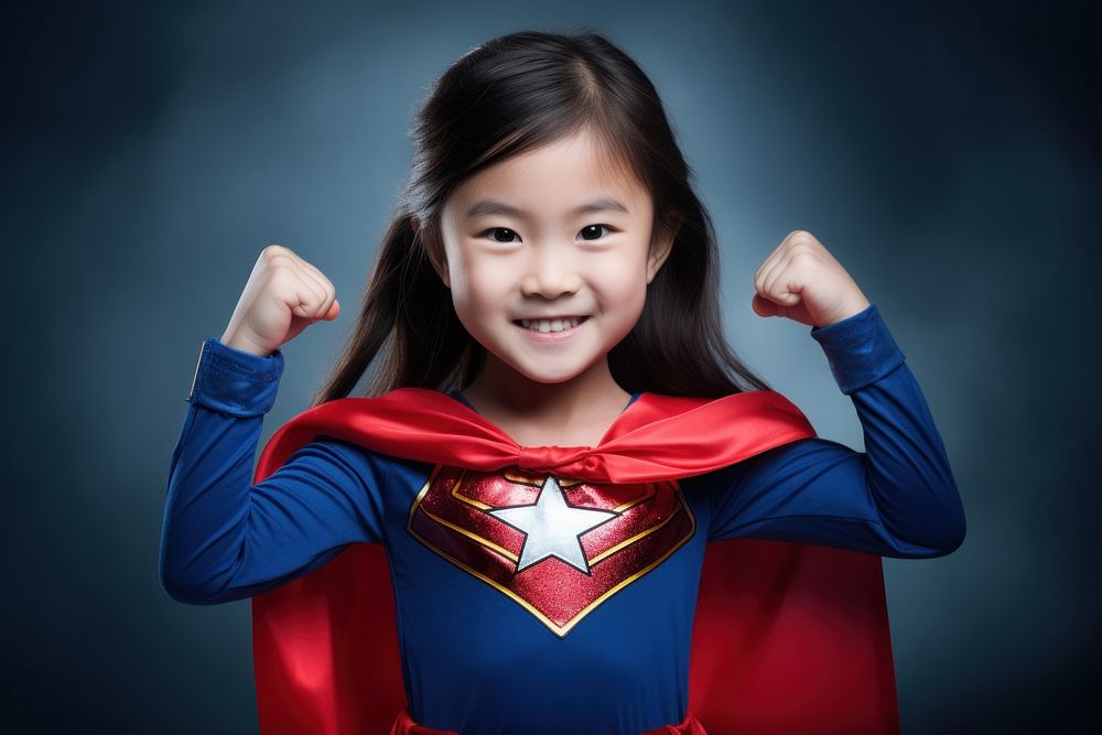 Superhero portrait smiling costume. AI generated Image by rawpixel.