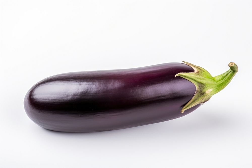Eggplant vegetable food white background. AI generated Image by rawpixel.