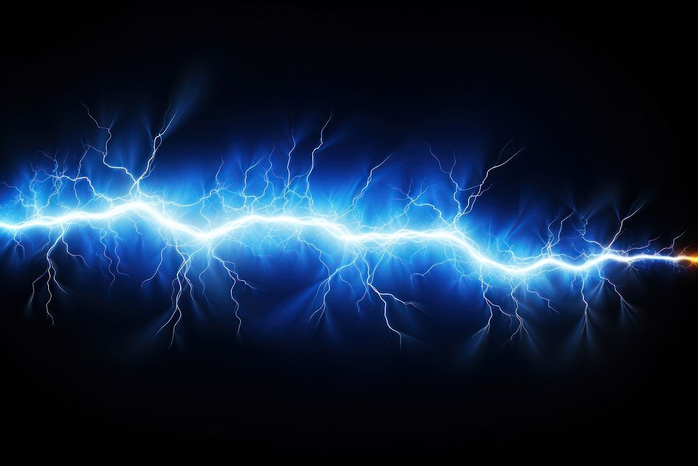 Thunderstorm lightning nature illuminated. AI generated Image by rawpixel.