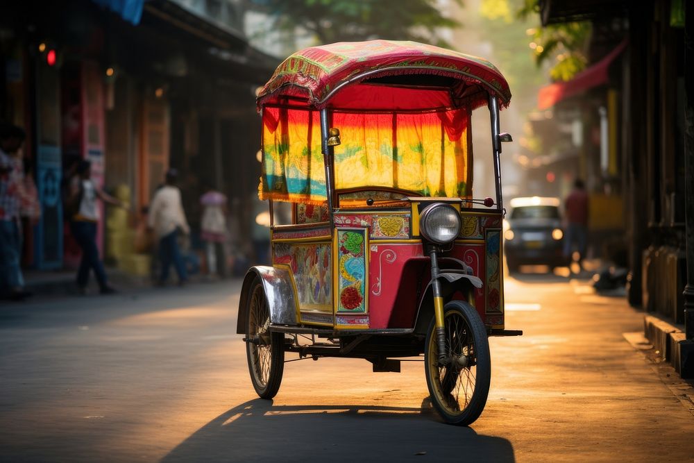 Transportation automobile rickshaw clothing. AI generated Image by rawpixel.