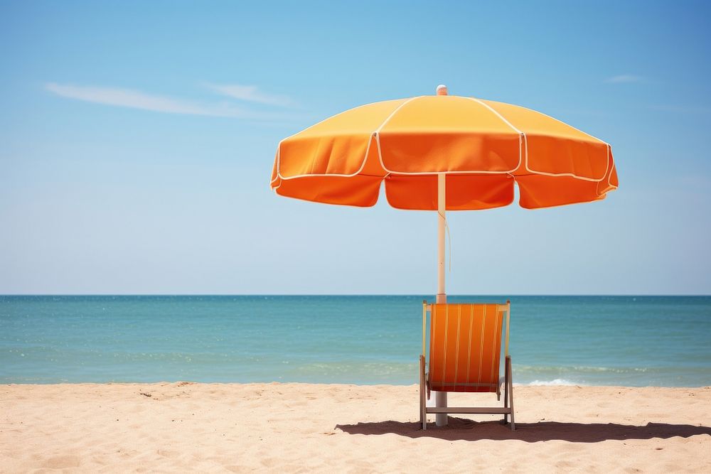 Umbrella outdoors beach chair. AI generated Image by rawpixel.