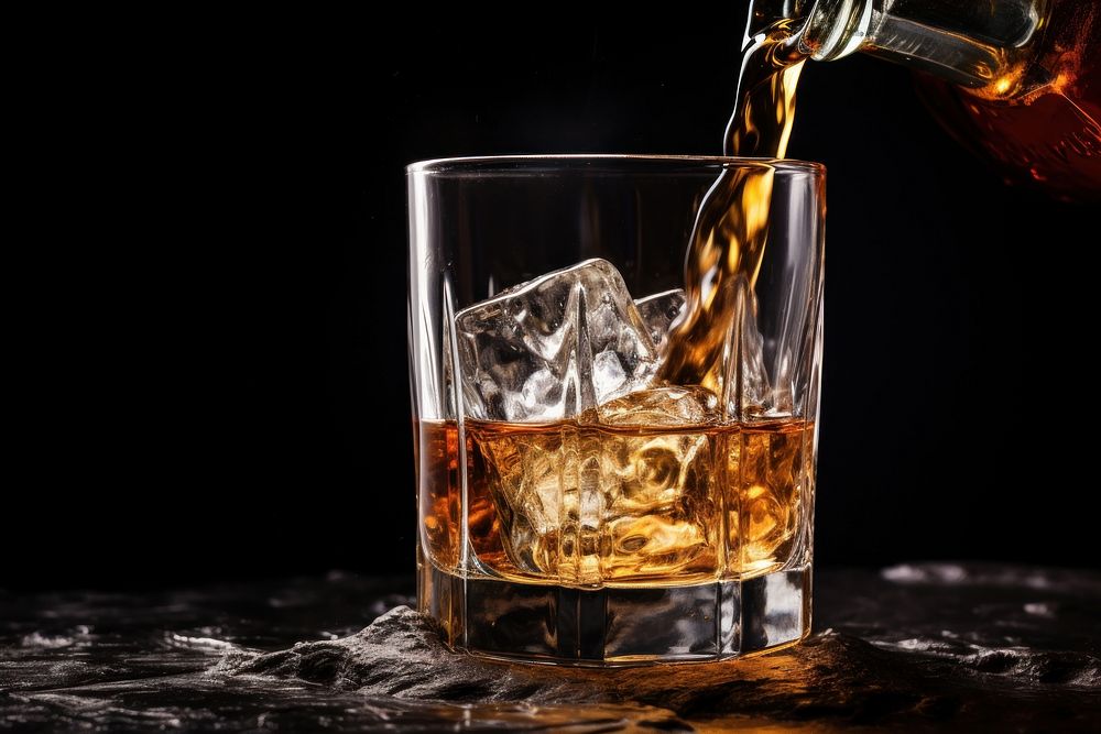 Whisky glass whiskey pouring. AI generated Image by rawpixel.