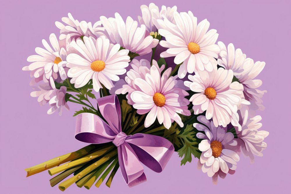 Flower daisy purple petal. AI generated Image by rawpixel.