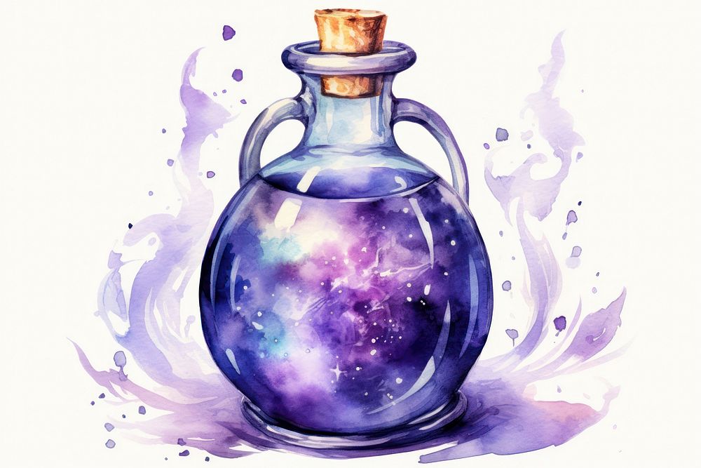 Bottle purple glass jar. AI generated Image by rawpixel.