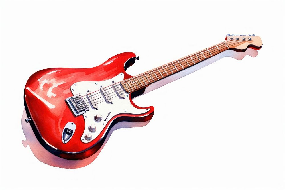 Guitar red electric guitar fretboard. AI generated Image by rawpixel.