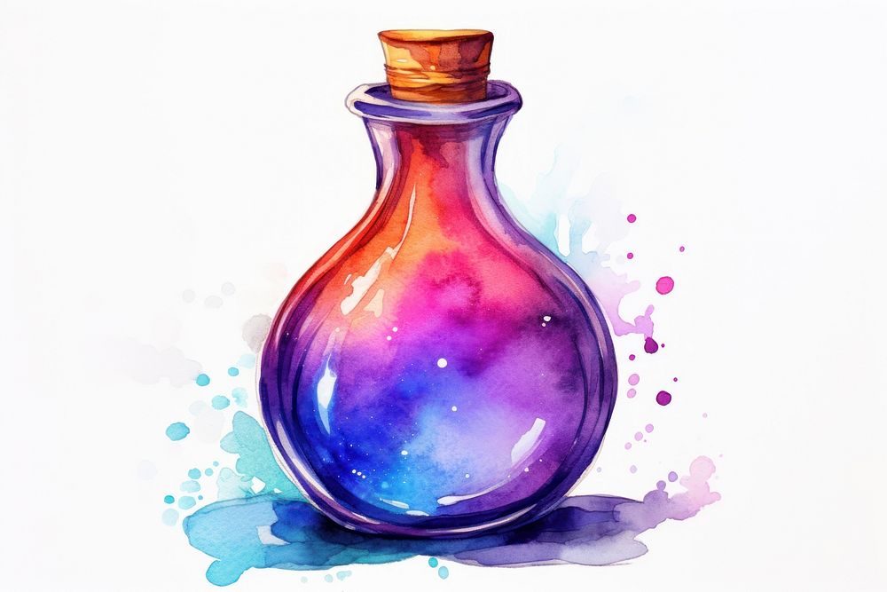 Perfume bottle purple glass. AI generated Image by rawpixel.