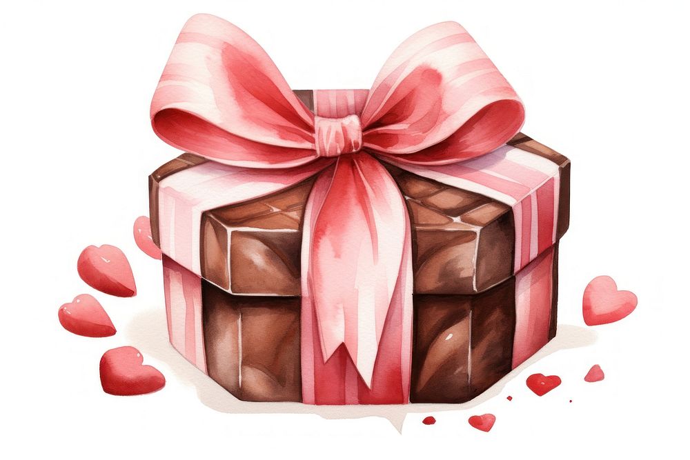 Chocolate dessert ribbon gift. AI generated Image by rawpixel.